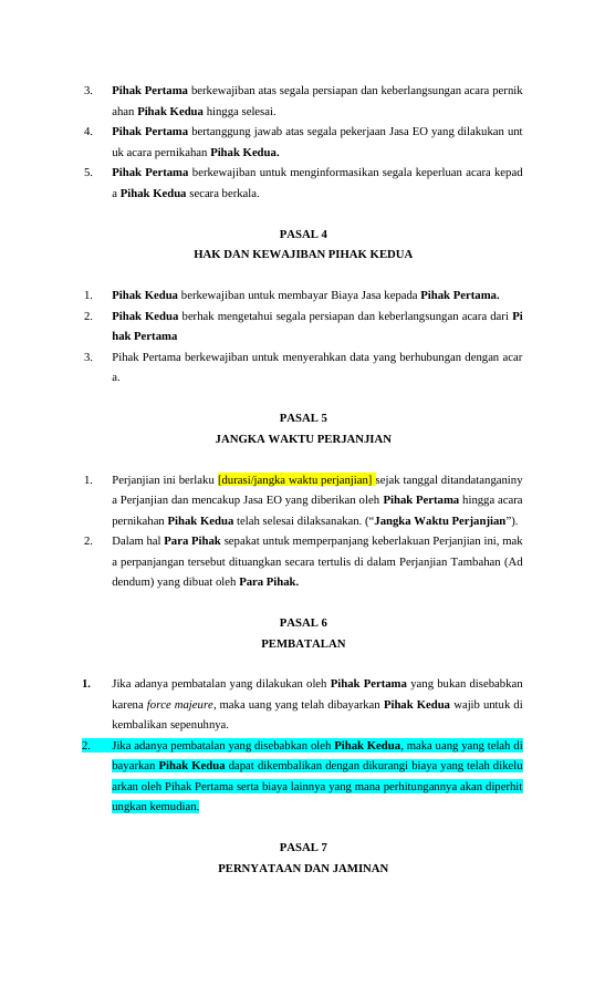 Pratinjau Perjanjian Jasa Event Organizer halaman 3