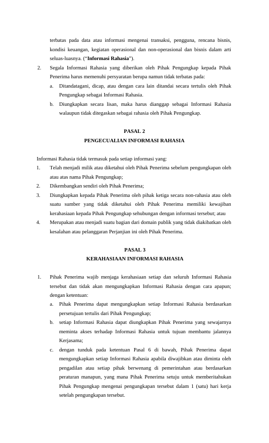 Pratinjau Perjanjian Kerahasiaan (NDA) halaman 2