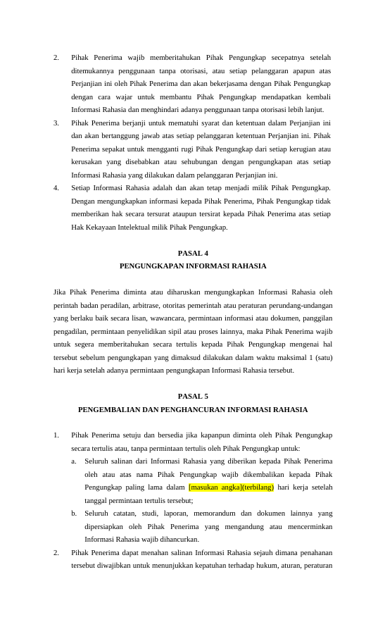 Pratinjau Perjanjian Kerahasiaan (NDA) halaman 3