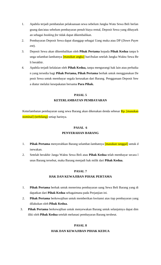 Pratinjau Perjanjian Sewa Beli halaman 3