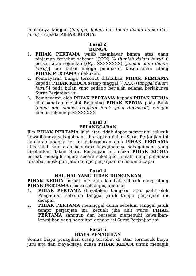 Pratinjau Perjanjian Utang Piutang halaman 2