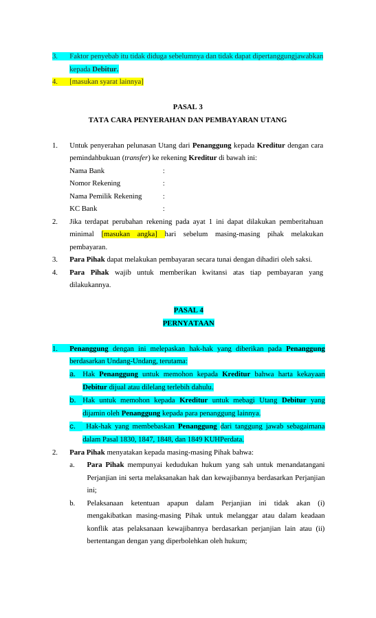Pratinjau Perjanjian Penanggungan Utang halaman 2