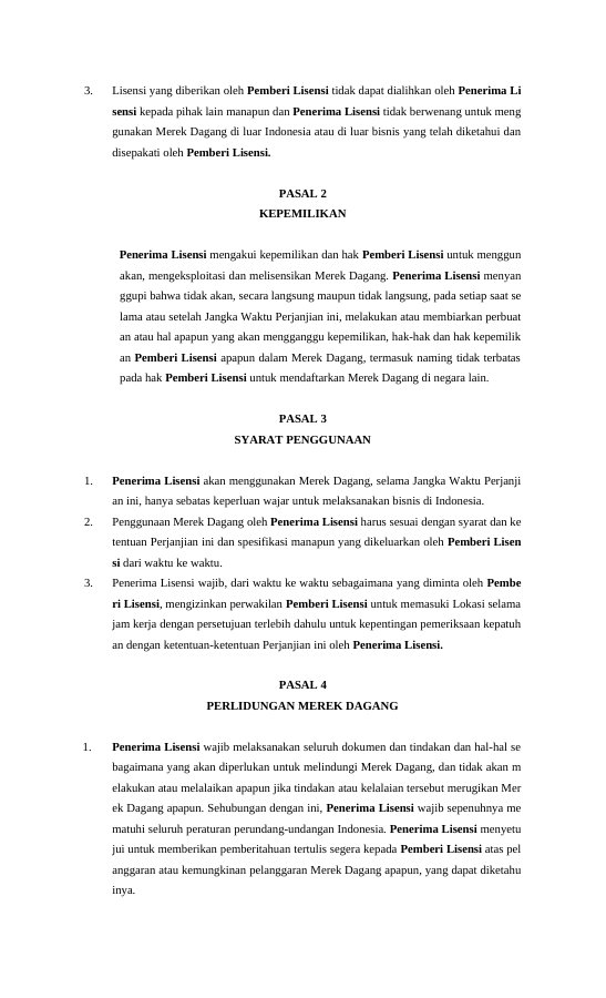 Pratinjau Perjanjian Lisensi Merek Dagang halaman 2