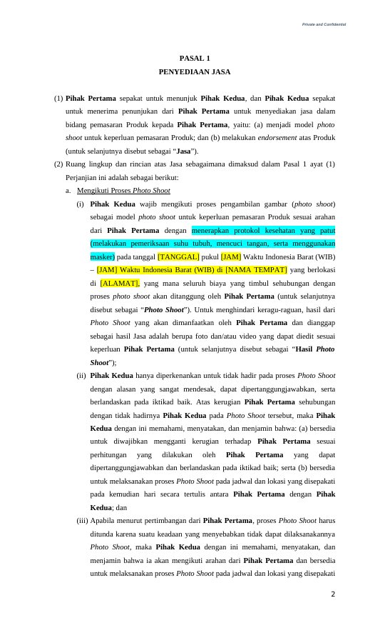 Pratinjau Perjanjian Endorsement halaman 2