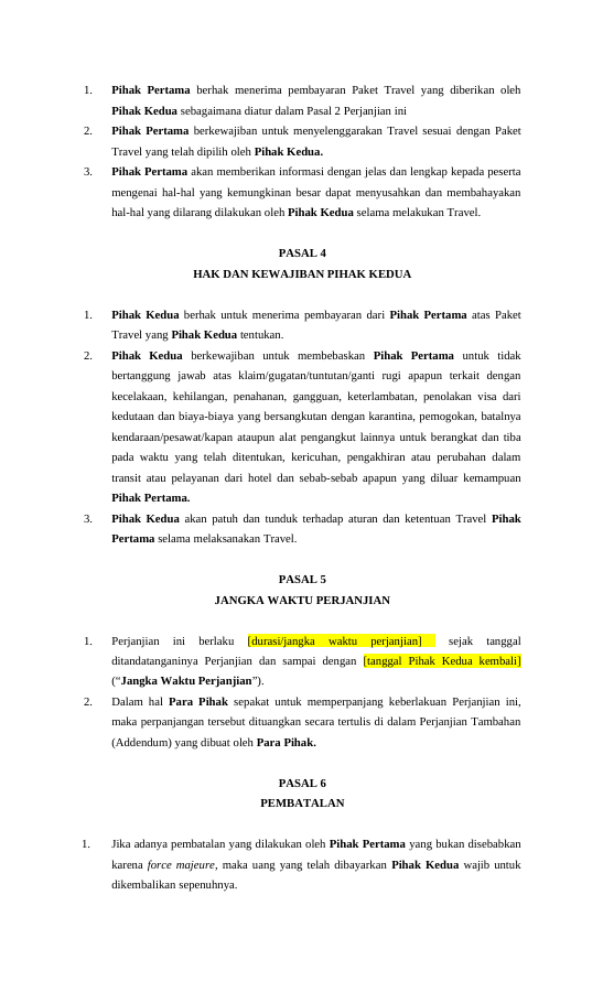 Pratinjau Perjanjian Jasa Travel halaman 3
