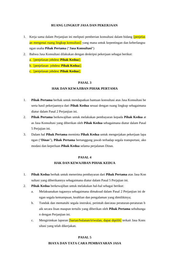 Pratinjau Perjanjian Jasa Konsultasi - PT & PT halaman 2