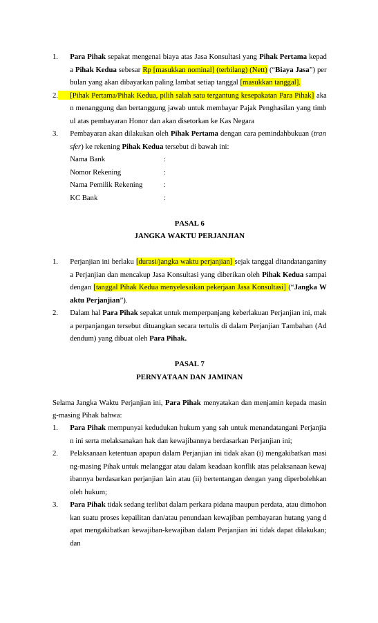 Pratinjau Perjanjian Jasa Konsultasi - PT & PT halaman 3
