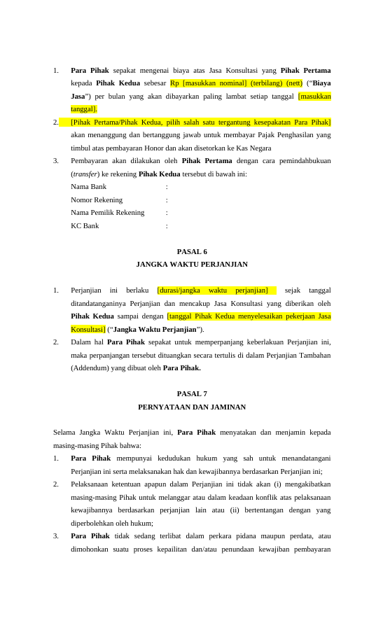 Pratinjau Perjanjian Jasa Konsultasi - PT & Perorangan halaman 3