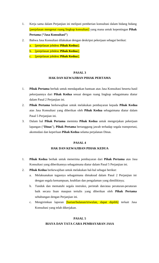 Pratinjau Perjanjian Jasa Konsultasi - Perorangan & Perorangan halaman 2