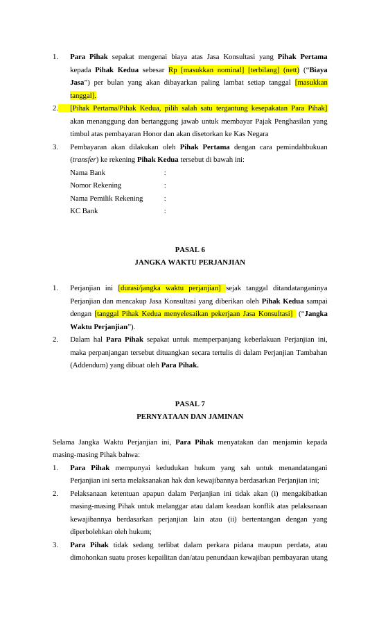 Pratinjau Perjanjian Jasa Konsultasi - Perorangan & Perorangan halaman 3