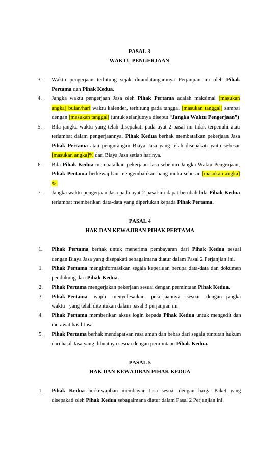Pratinjau Perjanjian Jasa Pembuatan Website halaman 3