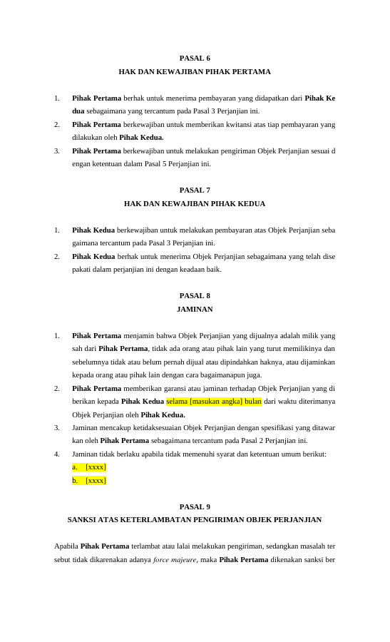 Pratinjau Perjanjian Jual Beli (Umum & Tunai) halaman 3