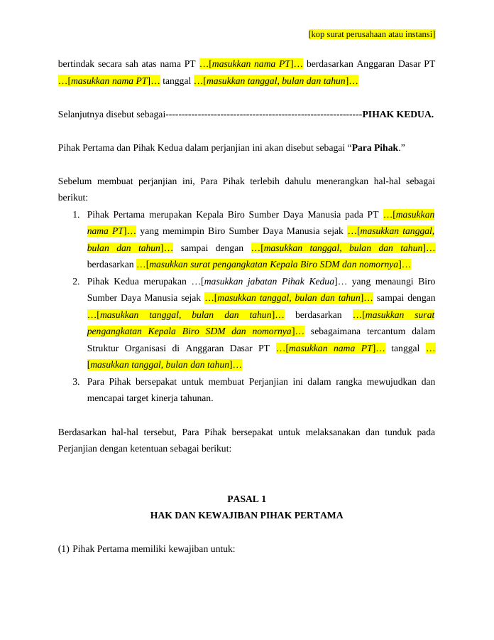 Pratinjau Perjanjian Kinerja Biro SDM halaman 2