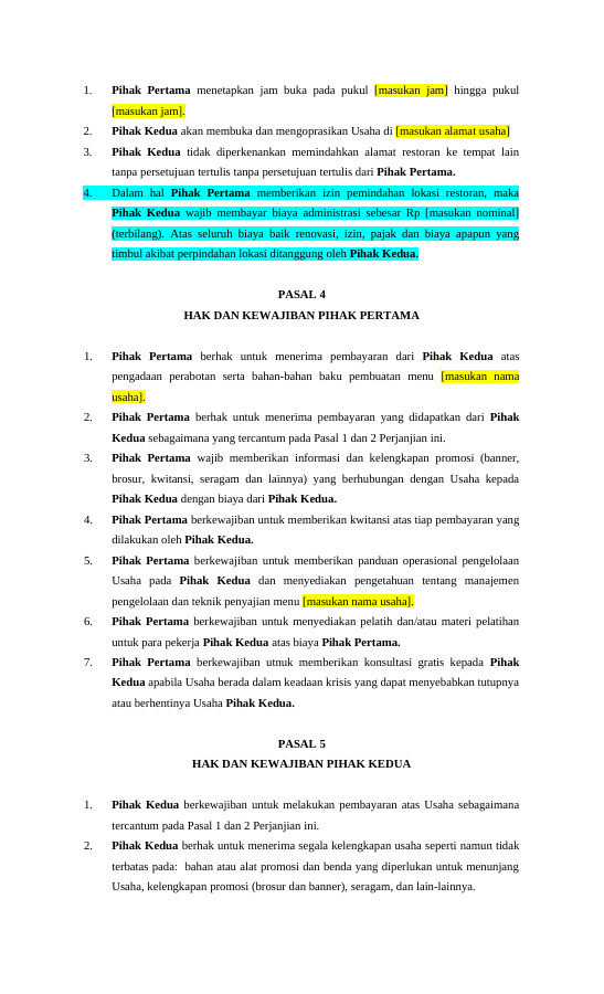 Pratinjau Perjanjian Kerjasama Franchise halaman 3