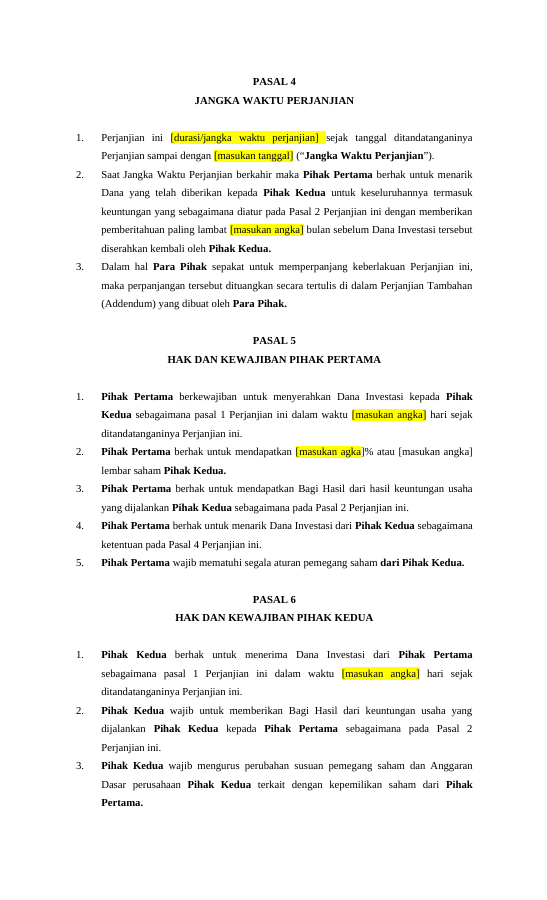 Pratinjau Perjanjian Investasi halaman 3