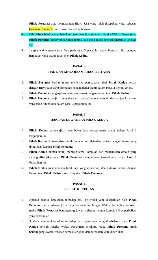 Pratinjau Perjanjian Kerja Jasa Arsitek halaman 3