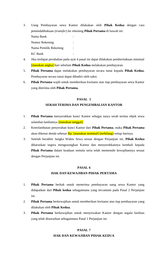 Pratinjau Perjanjian Sewa Menyewa Kantor halaman 3
