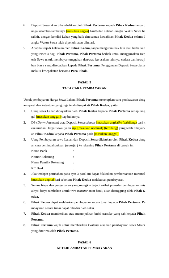 Pratinjau Perjanjian Sewa Menyewa Lahan Kosong halaman 3