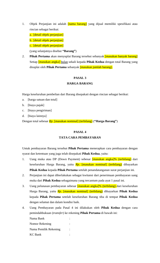 Pratinjau Perjanjian Supplier (Perjanjian Suplai Barang) halaman 2